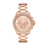 Michael Kors Wren Chronograph Rose Gold Dial Rose Gold Steel Strap Watch for Women - MK7430 Authentic Buy Shop Now