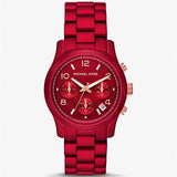 Michael Kors Runway Analog Chronograph Red Dial Red Steel Strap Watch for Women - MK7436 Authentic Buy Shop Now