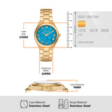 Michael Kors Lennox Analog Blue Dial Gold Steel Strap Watch for Women - MK7460 Authentic Buy Shop Now