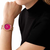 Michael Kors Lennox Analog Pink Dial Rose Gold Steel Strap Watch for Women - MK7462 Authentic Buy Shop Now