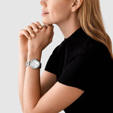 Michael Kors Runway Three-Hand Silver Dial Silver Steel Strap Watch for Women - MK7474 Authentic Buy Shop Now