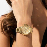 Michael Kors Maren Chronograph Gold Dial Gold Steel Strap Watch for Women - MK7493 Authentic Buy Shop Now