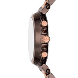 Michael Kors Maren Chronograph Brown Dial Two Tone Steel Strap Watch for Women - MK7496 Authentic Buy Shop Now