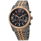 Michael Kors Lexington Chronograph Black Dial Two Tone Steel Strap Watch for Men - MK8561 Authentic Buy Shop Now