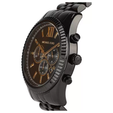 Michael Kors Lexington Chronograph Black Dial Black Steel Strap Watch for Men - MK8603 Authentic Buy Shop Now
