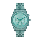 Michael Kors Lexington Chronograph Turquoise Dial Turquoise Steel Strap Watch For Men - MK8793 Authentic Buy Shop Now
