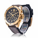 Michael Kors Brecken Chronograph Black Dial Brown Leather Strap Watch For Men - MK8849 Authentic Buy Shop Now