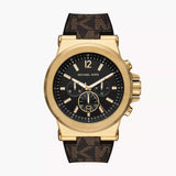 Michael Kors Dylan Chronograph Black Dial Brown Rubber Strap Watch For Men - MK8904 Authentic Buy Shop Now