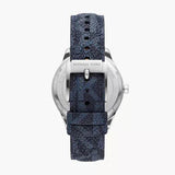 Michael Kors Benning Three Hand Silver Dial Blue Leather Strap Watch For Men - MK8930 Authentic Buy Shop Now