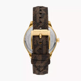 Michael Kors Benning Three Hand Gold Dial Brown Leather Strap Watch For Men - MK8931 Authentic Buy Shop Now