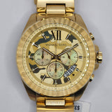 Michael Kors Brecken Chronograph Gold Dial Gold Steel Strap Watch For Men - MK8934 Authentic Buy Shop Now