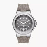 Michael Kors Dylan Chronograph Grey Dial Grey PVC Strap Watch For Men - MK8935 Authentic Buy Shop Now