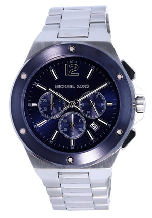 Michael Kors Lennox Chronograph Blue Dial Silver Steel Strap Watch For Men - MK8938 Authentic Buy Shop Now