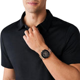 Michael Kors Lennox Chronograph Black Dial Rose Gold Steel Strap Watch For Men - MK8940 Authentic Buy Shop Now