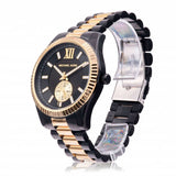 Michael Kors Lexington Quartz Black Dial Two Tone Steel Strap Watch For Men - MK8948 Authentic Buy Shop Now