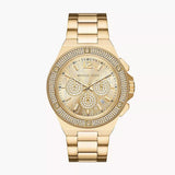 Michael Kors Lennox Chronograph Gold Dial Gold Steel Strap Watch For Men - MK8989 Authentic Buy Shop Now