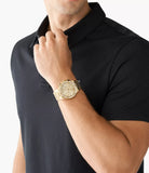 Michael Kors Lennox Chronograph Gold Dial Gold Steel Strap Watch For Men - MK8989 Authentic Buy Shop Now