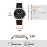 Michael Kors Sullivan Chronograph Black Dial Black Leather Strap Watch For Men - MK8997 Authentic Buy Shop Now