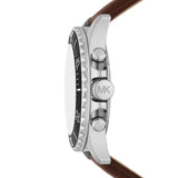 Michael Kors Everest Chronograph Black Dial Brown Leather Strap Watch For Men - MK9054 Authentic Buy Shop Now
