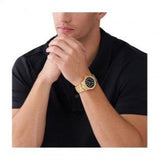 Michael Kors Everest Three-Hand Black Dial Gold Steel Strap Watch For Men - MK9078 Authentic Buy Shop Now