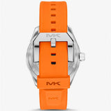 Michael Kors Maritime Three-Hand Analog Black Dial Orange Silicone Strap Watch for Men - MK9157 Authentic Buy Shop Now