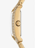 Michael Kors Monroe Pave Crystals White Dial Gold Steel Strap Watch for Women - MKO1034 Authentic Buy Shop Now