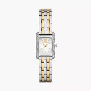Michael Kors Three-Hand White Dial Two Tone Steel Strap Watch for Women - MKO1035 Authentic Buy Shop Now