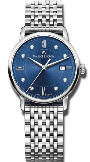 Maurice Lacroix Eliros Diamonds Blue Dial Silver Steel Strap Watch For Women - EL1094-SS002-450-1 Authentic Buy Shop Now