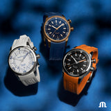 Maurice Lacroix Pontos Divers Limited Edition Blue Dial Blue Leather Strap Watch For Men - PT6248-BRZ0B-430-4 Authentic Buy Shop Now