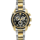 Versace V-Ray Chronograph Black Dial Two Tone Steel Strap Watch For Men - VE2I00421 Authentic Buy Shop Now
