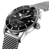 Breitling Superocean Heritage B20 Automatic 42 Black Dial Silver Mesh Bracelet Watch for Men - AB2010121B1A1 Authentic Buy Shop Now