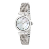 Gucci Diamantissima Quartz Diamonds Mother of Pearl Dial Silver Mesh Bracelet Watch for Women - YA141504 Authentic Buy Shop Now