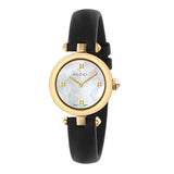 Gucci Diamantissima Mother of Pearl Dial Black Leather Strap Watch For Women - YA141505 Authentic Buy Shop Now