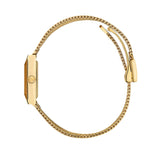 Gucci G Frame Quartz Diamonds White Red Blue Dial Gold Mesh Bracelet Watch For Women - YA147511 Authentic Buy Shop Now