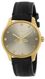 Gucci G Timeless Quartz Silver Dial Black Leather Strap Watch For Women - YA1264181 Authentic Buy Shop Now