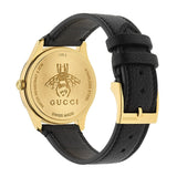 Gucci G Timeless Quartz Silver Dial Black Leather Strap Watch For Women - YA1264181 Authentic Buy Shop Now