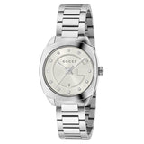 Gucci G Frame Quartz Diamonds Silver Dial Silver Steel Strap Watch For Women - YA142504 Authentic Buy Shop Now