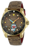 Gucci Dive Doraemon Quartz Brown Dial Brown Leather Strap Watch For Men - YA136335 Authentic Buy Shop Now