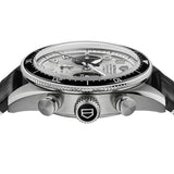 Tag Heuer Autavia Chronometer Flyback Chronograph Silver Dial Black Leather Strap Watch for Men - CBE511B.FC8279 Authentic Buy Shop Now