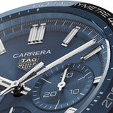 Tag Heuer Carrera Automatic Chronograph Blue Dial Brown Leather Strap Watch for Men - CBN2A1A.FC6537 Authentic Buy Shop Now