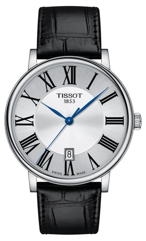 Tissot Carson Premium Silver Dial Black Leather Strap Watch For Men - T122.410.16.033.00 Authentic Buy Shop Now