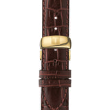 Tissot T Classic Le Locle Automatic Gold Dial Maroon Leather Strap Watch For Men - T41.5.413.73 Authentic Buy Shop Now