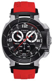 Tissot T Race Chronograph Black Dial Red Rubber Strap Watch for Men - T048.417.27.057.01 Authentic Buy Shop Now