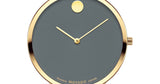 Movado 70th Anniversary Special Edition Grey Dial Grey Leather Strap Watch For Women - 0607140 Authentic Buy Shop Now