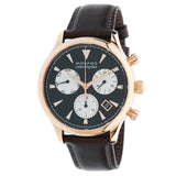 Movado Heritage Calendoplan Chronograph Black Dial Brown Leather Strap Watch for Men - 3650021 Authentic Buy Shop Now