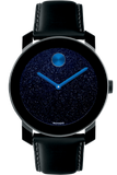 Movado Bold Metallic Blue Dial Black Leather Strap Watch for Men - 3600137 Authentic Buy Shop Now