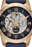 Fossil Grant Automatic Blue Dial Blue Leather Strap Watch for Men - ME3029 Authentic Buy Shop Now