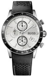 Hugo Boss Rafale Chronograph Quartz Silver Dial Black Leather Strap Watch For Men - 1513403 Authentic Buy Shop Now