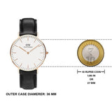 Daniel Wellington Classic Sheffield White Dial Black Leather Strap Watch for Women - DW00100036 Authentic Buy Shop Now