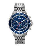 Michael Kors Bayville Chronograph Blue Dial Grey Steel Strap Watch For Men - MK8727 Authentic Buy Shop Now